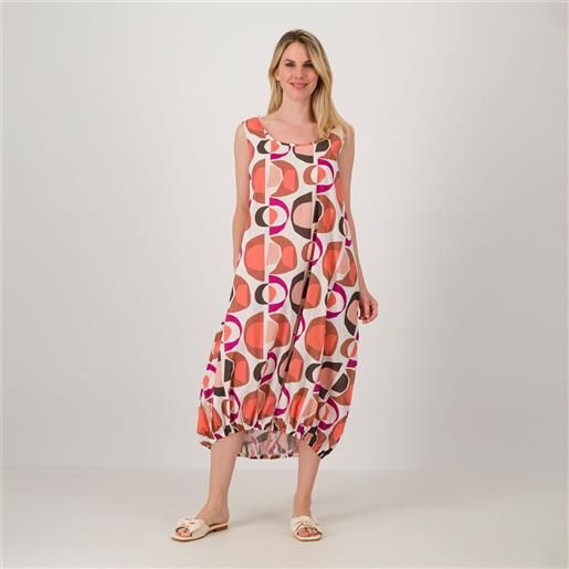 Bianca Della Torre abito lungo fantasia smanicato in cotone