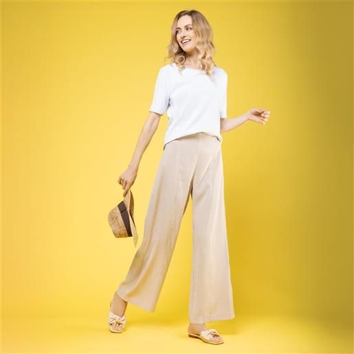 Officina della Moda pantaloni ampi anche petite con alamari