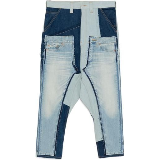 Junya Watanabe MAN jeans con design patchwork - blu