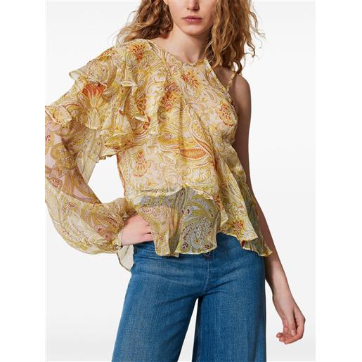 TWINSET blusa in seta a fiori - giallo