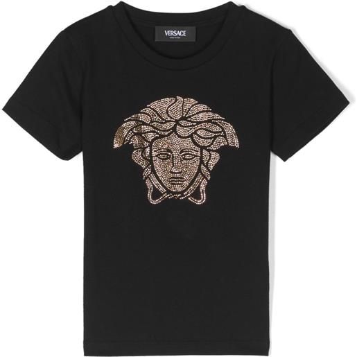 Versace Kids t-shirt medusa con decorazione - nero