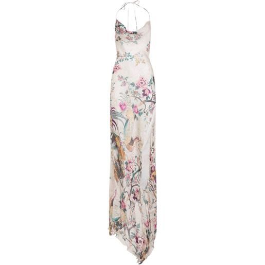Roberto Cavalli abito da sera a fiori - toni neutri
