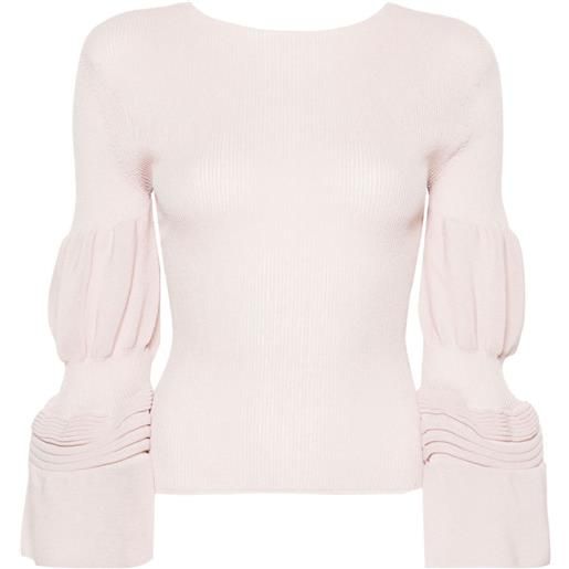Issey Miyake top con maniche a campana - rosa