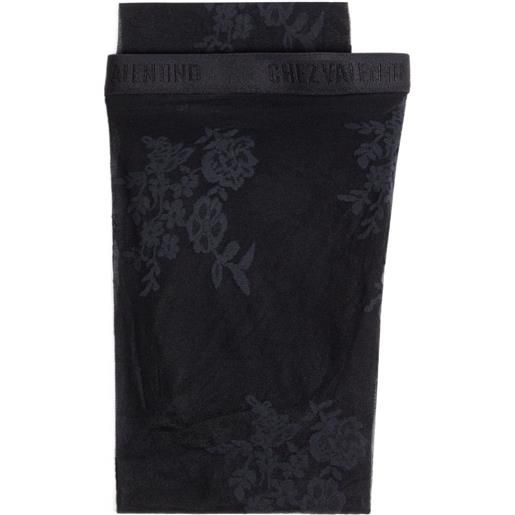 Valentino Garavani collant con ricamo a fiori - nero