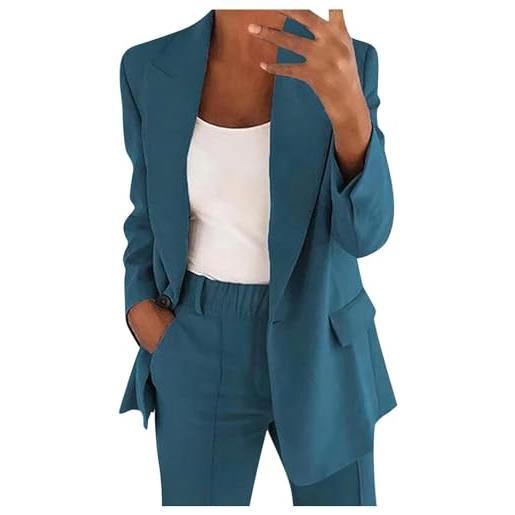 Generico tailleur donna da cerimonia taglie forti elegante tailleur pantalone da donna leggeri e lavoro suit con risvolto giacche da abito blazer eleganti con completo pantalone/gonna