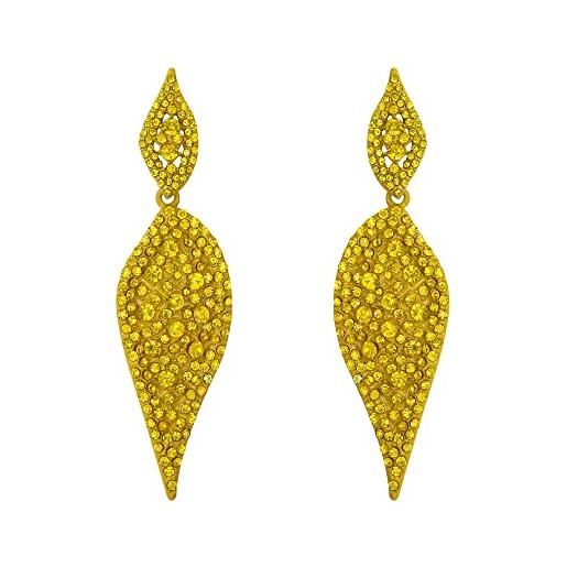Orecchini Pendenti Donna A Goccia EVER FAITH - Cristallo E Zircone, Lunghezza 5.8cm, Confezione Regalo - Ideali Per Matrimonio E Festa - 4