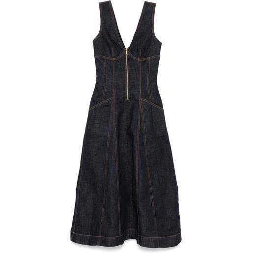 Self-Portrait abito denim - blu