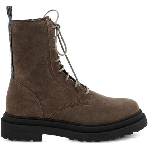 Brunello Cucinelli anfibi stringati - marrone