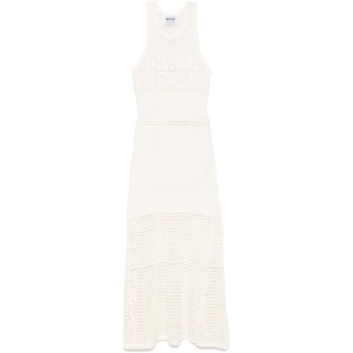 MOSCHINO JEANS abito midi in maglia - bianco