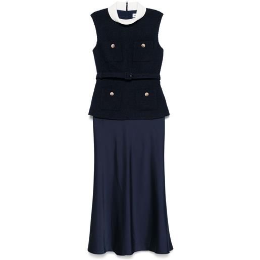 Self-Portrait abito con design a strati - blu