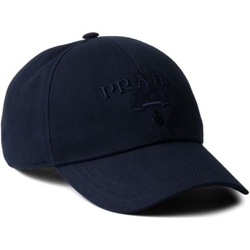 Prada cappello da baseball con ricamo - blu