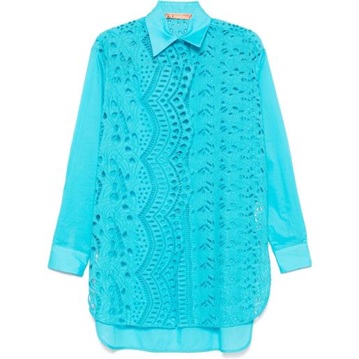 Ermanno Scervino camicia con ricamo - blu