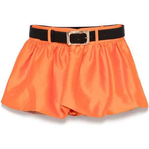 Self-Portrait gonna in raso - arancione