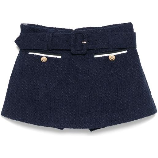 Self-Portrait shorts in tweed - blu