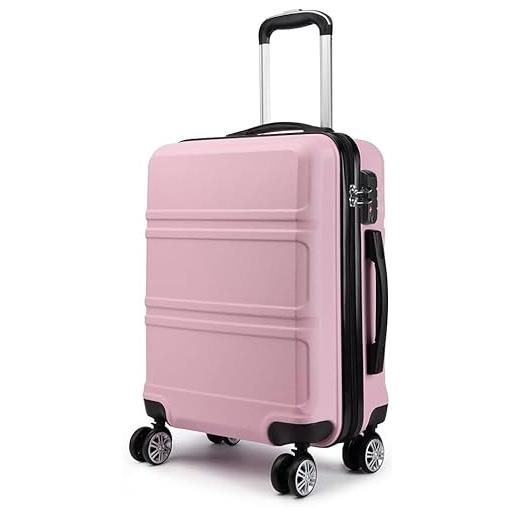 KONO set di 2 valigie rigida e leggero valigia media 65cm e valigia grande 74cm con tsa lucchetto e 4 ruote, rosa