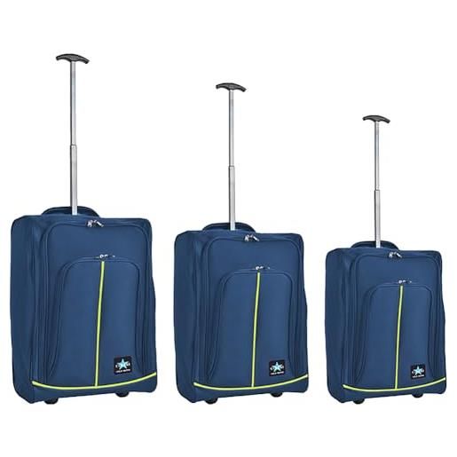 Valigia Grande Set Valigie Morbide Verde Trolley Con Maniglia
