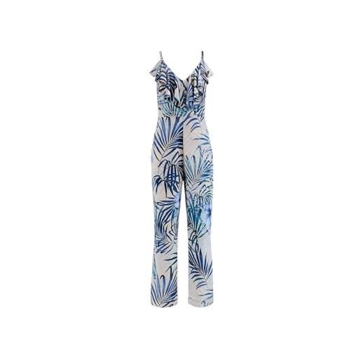 GUESS tuta jumpsuit senza maniche con pantaloni stampa floreale alice slinky overall w5gd72kbac2 multicolore s