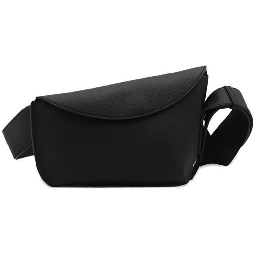 Alexander McQueen borsa a spalla asimmetrica con battente - nero