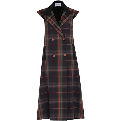 Olympiah cappotto doppiopetto a quadri - nero