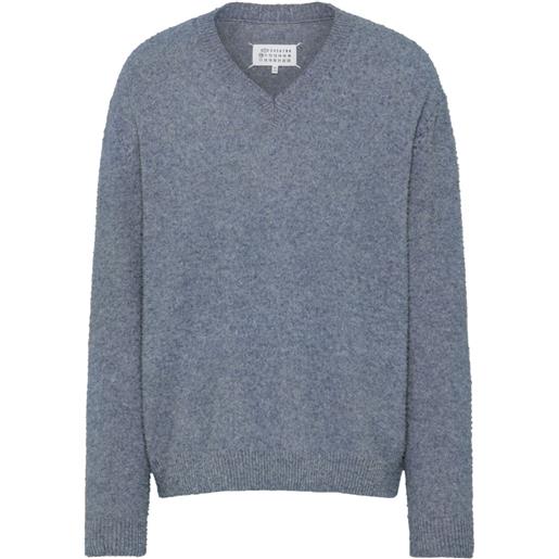 Maison Margiela maglione con scollo a v - blu