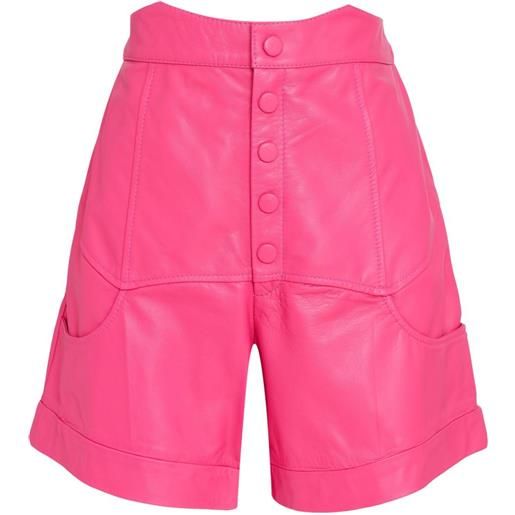 Olympiah shorts in pelle a vita alta - rosa