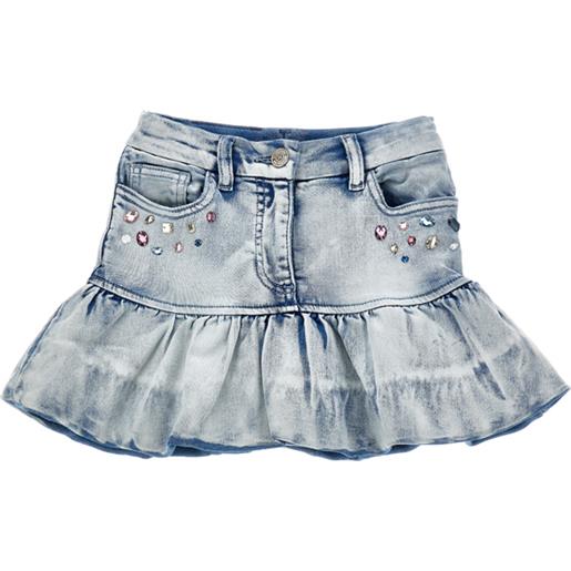 Monnalisa minigonna stampa stitch strass