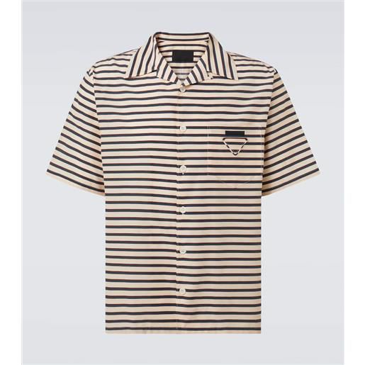 Prada camicia bowling in cotone a righe