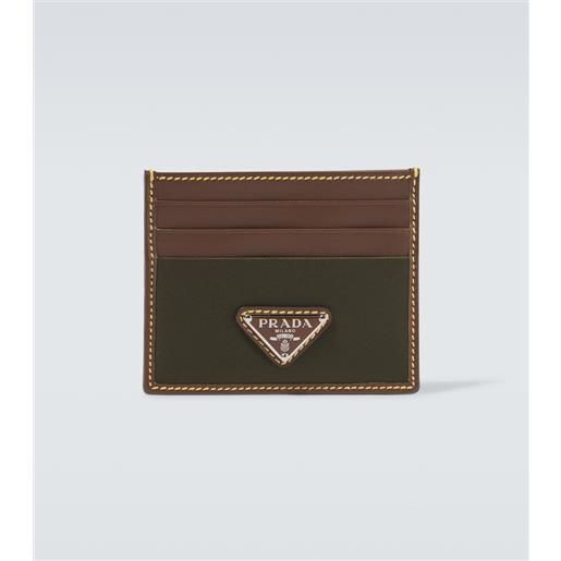 Prada portacarte in re-nylon con pelle