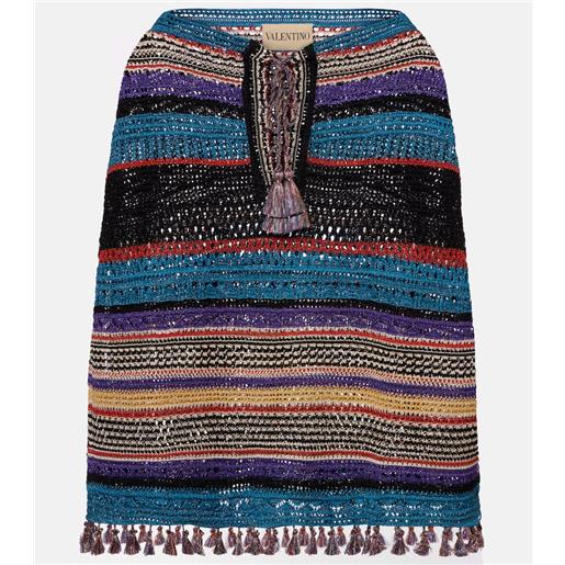 Valentino poncho in crochet a righe