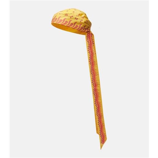 Valentino copricapo escape in cotone e seta