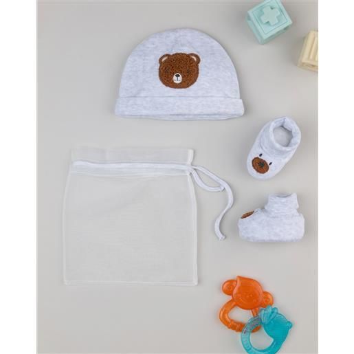 Prénatal set cappellino e babucce bimbo grigio