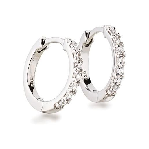 Orecchini a cerchio in Argento 925 con cuori
