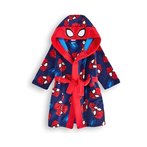 Marvel vestaglia di spider-man per ragazzi | accappatoio pigiama per bambini supereroe blu rosso | regalo di abbigliamento per vestaglia di fumetti