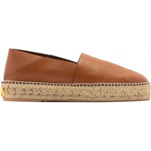 Valentino garavani logo-plaque leather espadrilles