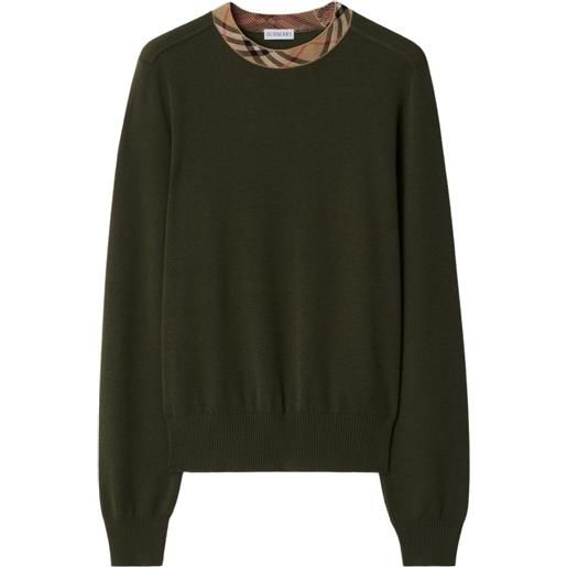 Burberry maglione con dettaglio vintage check - marrone