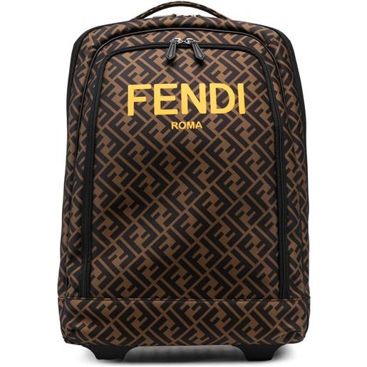 Fendi Kids trolley con stampa - marrone