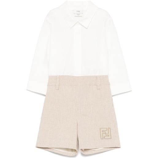 Fendi Kids tutina a quadri - bianco