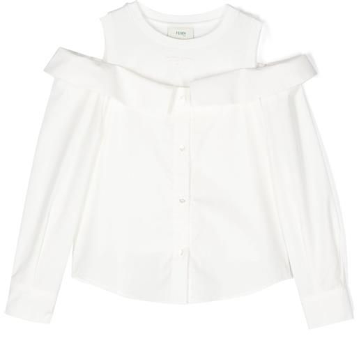 Fendi Kids blusa con spalle scoperte - bianco