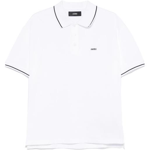 AMIRI polo in cotone con ricamo logo - bianco