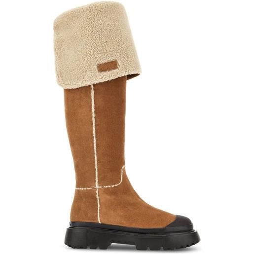 Hogan stivali con dettaglio in shearling - toni neutri