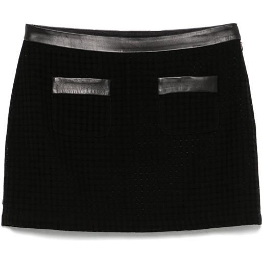 Casablanca minigonna sartoriale traforata - nero