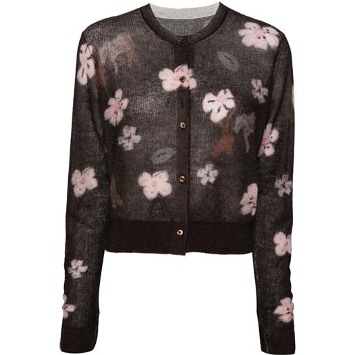 JNBY cardigan a fiori - marrone