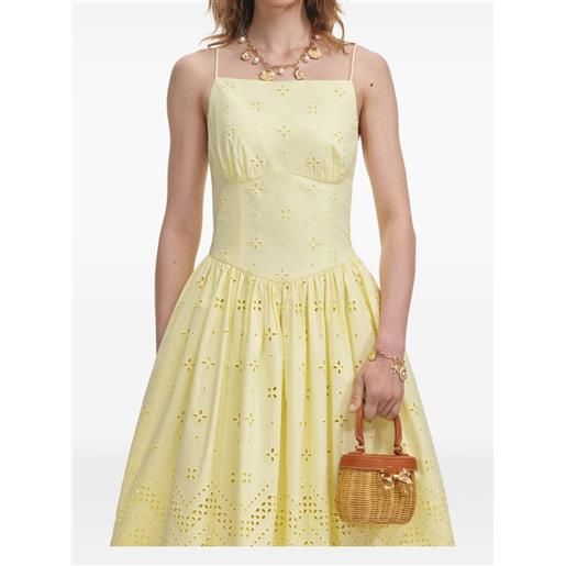 Self-Portrait abito in cotone - giallo