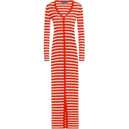 Dolce & Gabbana abito lungo a righe - rosso