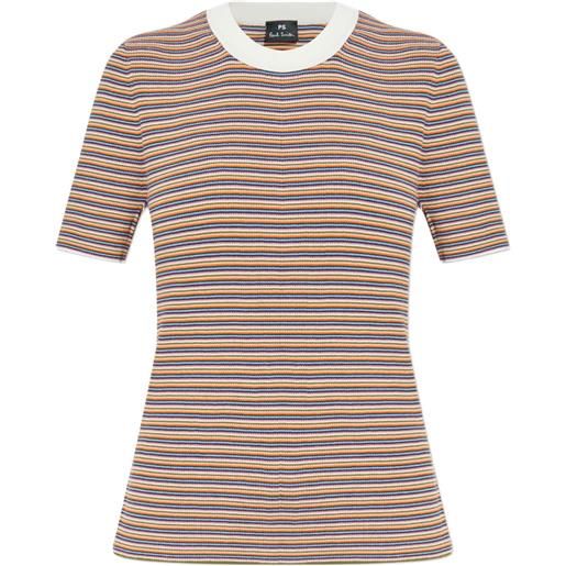 PS Paul Smith t-shirt in maglia a righe - rosa