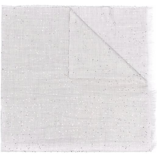 Brunello Cucinelli sciarpa con paillettes - grigio