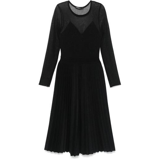 MARCCAIN abito midi plissettato - nero