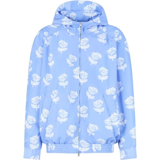Marni giacca sportiva a fiori con zip - blu