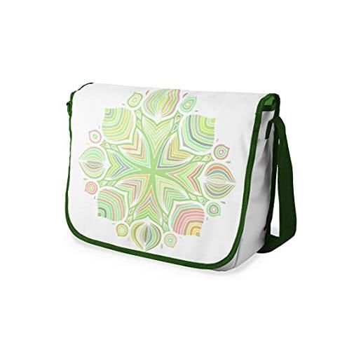 Bonamaison stampate digitalmente borse da scuola messenger con cinturino cachi per ragazze e ragazzi, borse a tracolla per studenti, di nuovo a scuola, dimensioni: 29x36 cm