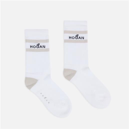 Hogan donna calze, bianco (taglia unica)